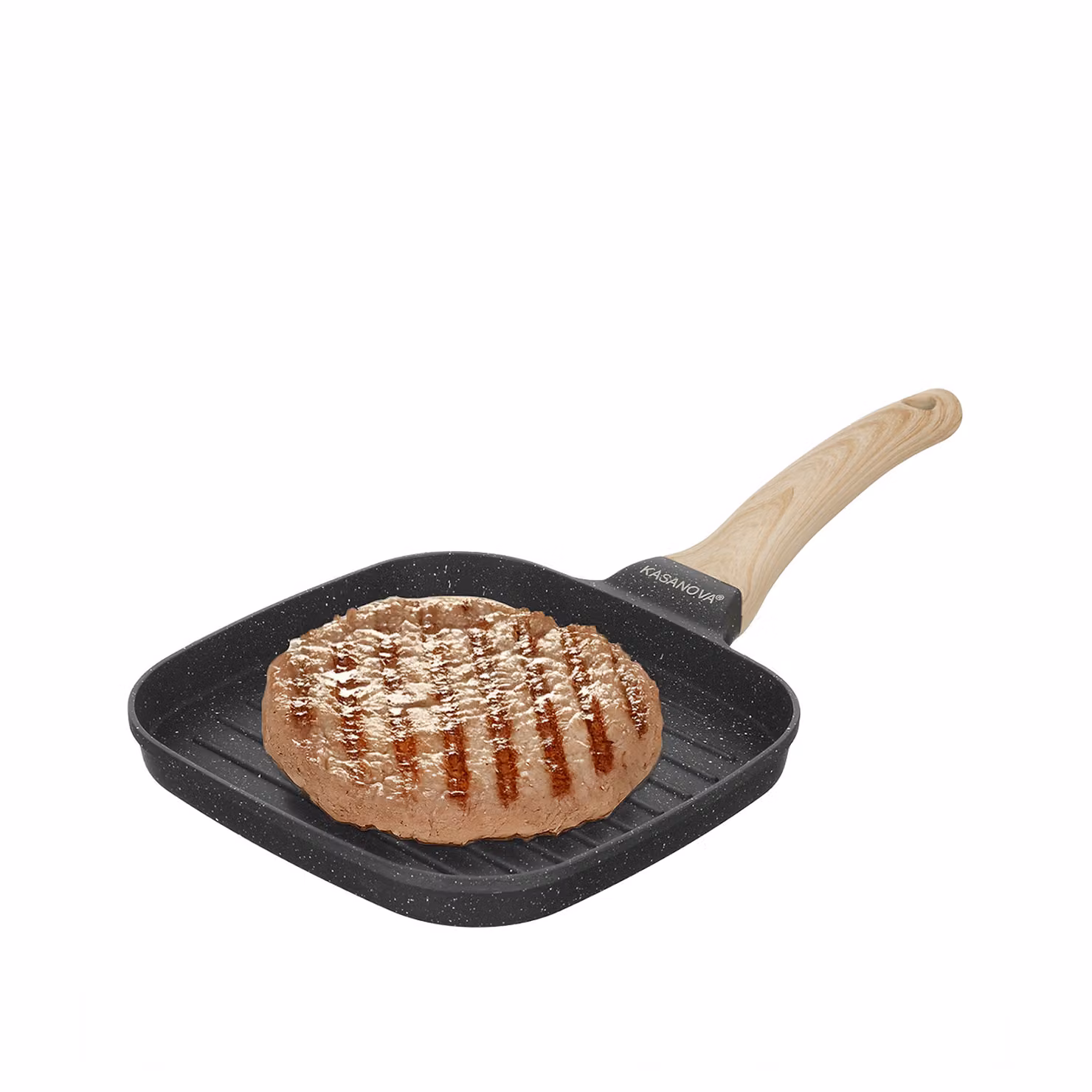 Bistecchiera grill Mini Mania Kasanova in alluminio con rivestimento antiaderente, grigio, 20 x 20 cm – 2