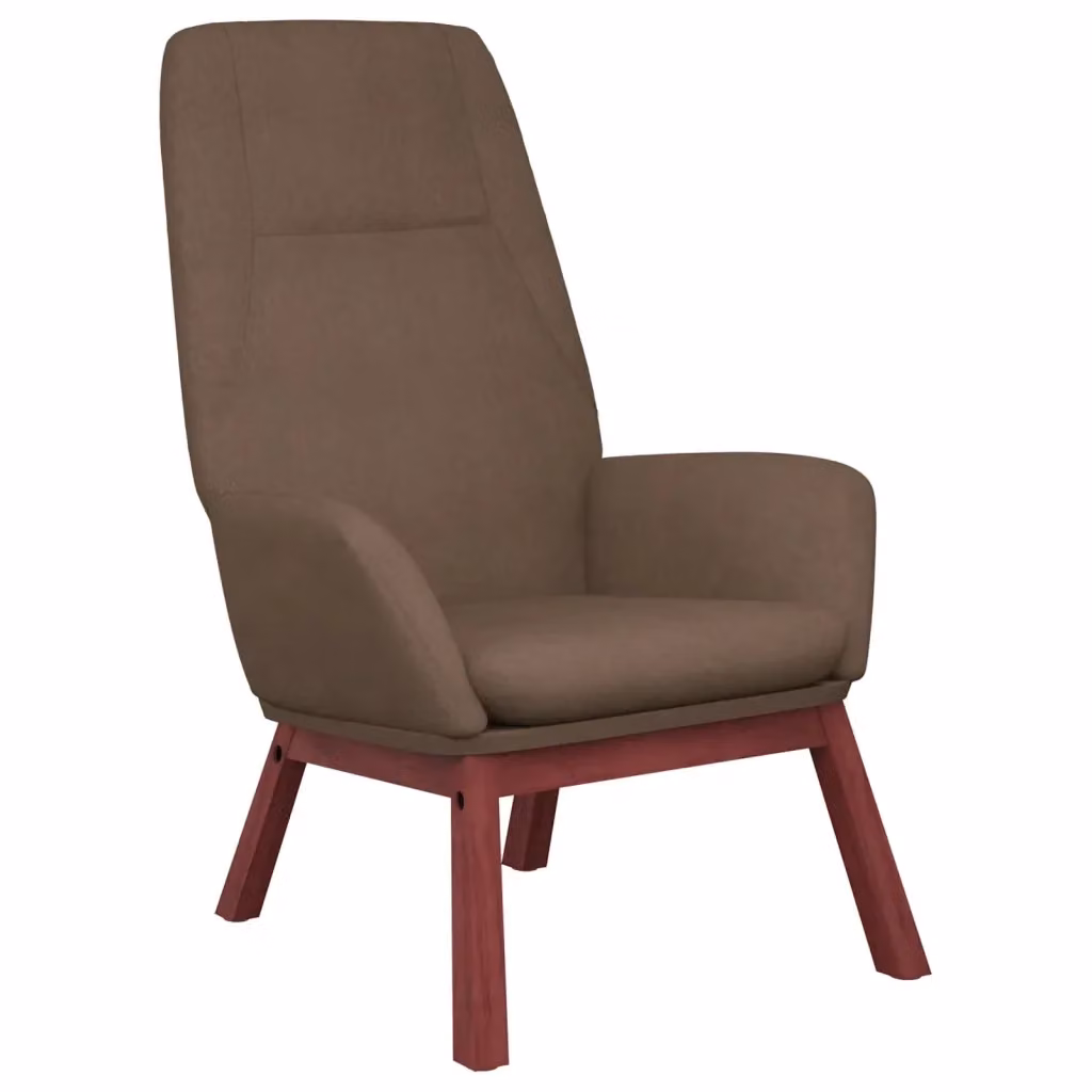 Sedia Relax vidaXL in tessuto beige e marrone con braccioli e struttura in legno e metallo – 2