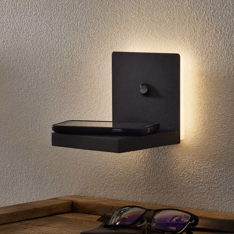 Mantra Iluminación Applique da parete a LED Zanzibar, Nero, Camera da letto, Alluminio, Moderno, Applique a LED