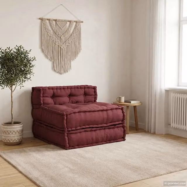 Divano Componibile Moderno vidaXL in Tessuto Marrone Rossiccio L: 70 cm, P: 70 cm, H: 54 cm