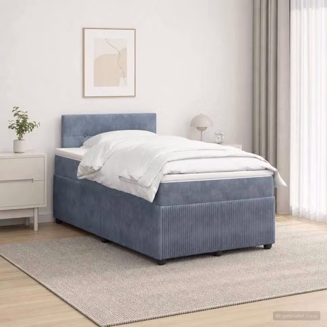 Letto box spring con materasso Grigio Scuro 120 x 190 cm 3453102