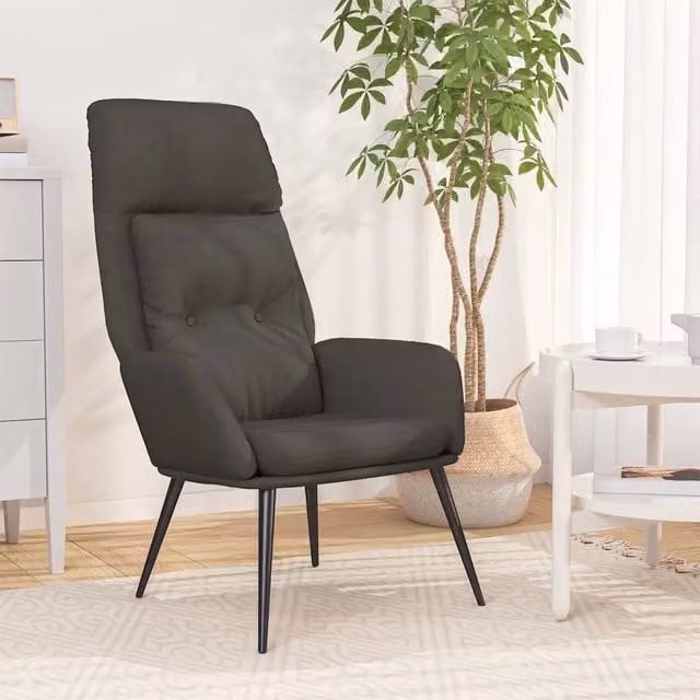 Poltrona Reclinabile Relax Design In Grigio con Rivestimento in Similpelle Scamosciata e Struttura in Metallo – 1