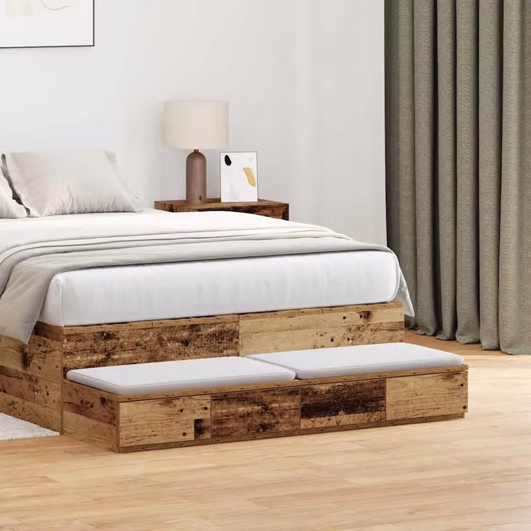 Cassetti per letto vidaXL in legno vecchio colore marrone L/P/H: 120 x 36,5 x 16,5 cm