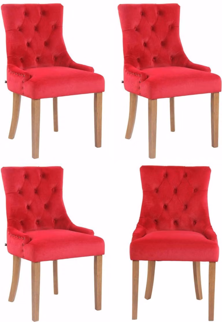 Set di 4 sedie da pranzo in velluto - Sedie da cucina - Comfort di seduta
