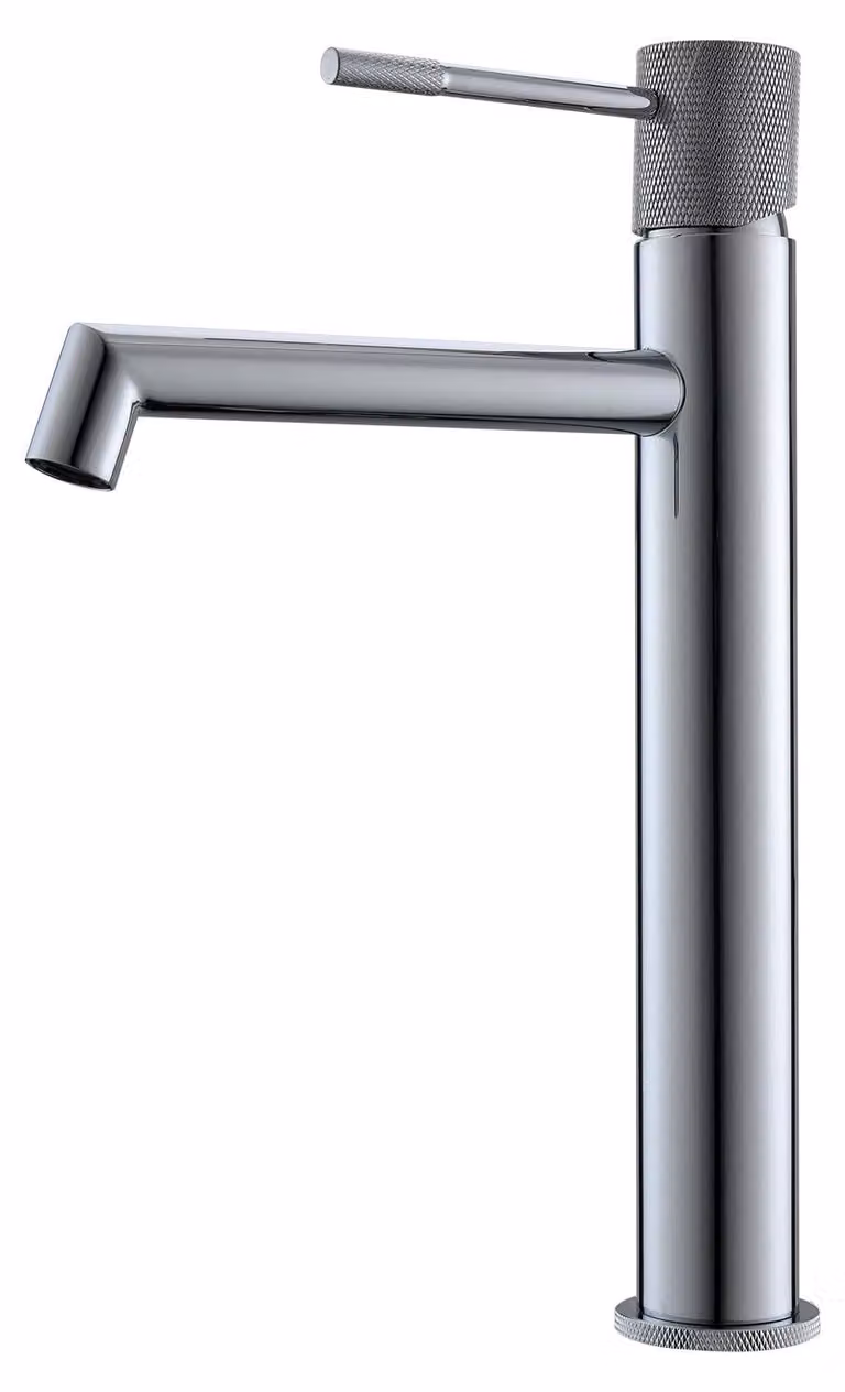 Miscelatore monocomando per lavabo, cromato, a risparmio idrico, con cartuccia in Vetroceramica
