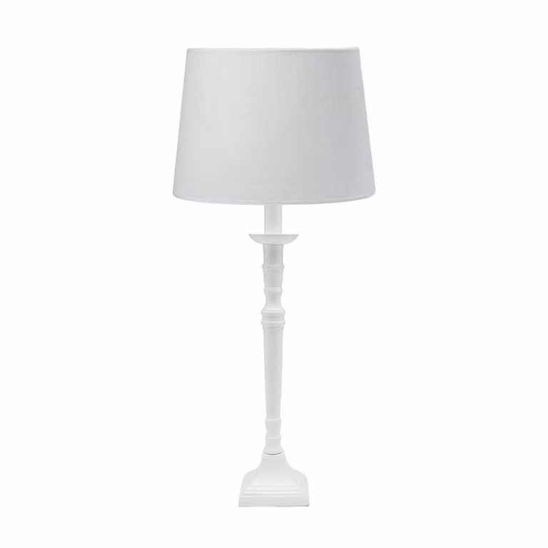 PR Home Lampada da tavolo Salong Sofia Lin, Bianco / Opale, Soggiorno / Sala da pranzo, Tessuto / Stoffa / Seta, Lampada da tavolo