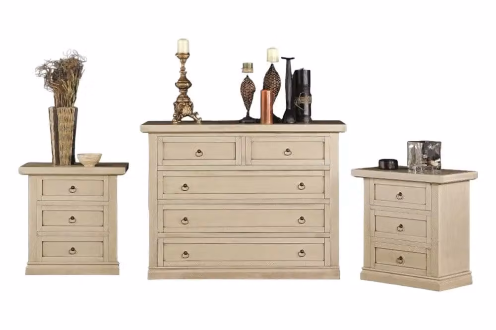 Set di 2 comodini classici Gruppo Como' laccati color avorio Mobili 2G – 1