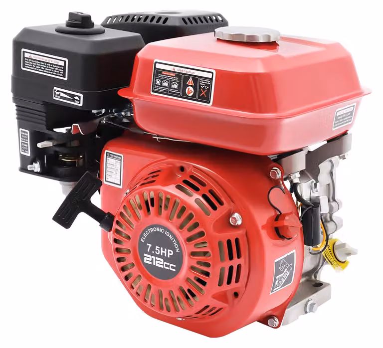 Motore a benzina - Motore a 4 tempi - 212 cm³ - 4000 W - 3600 giri/min - Avviamento manuale - Raffreddato ad aria - Colore: rosso