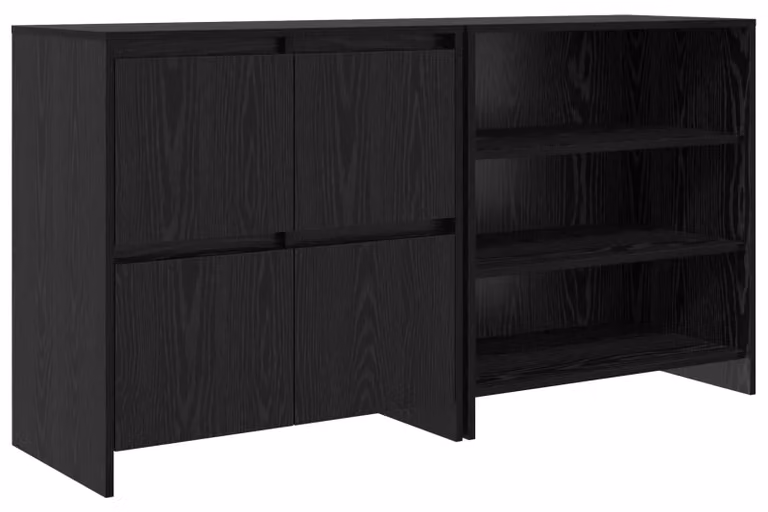 Credenza 2 pcs Rovere Nero 70 x 41 x 75 cm Legno multistrato
