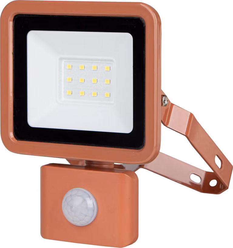 REV Proiettore LED Eco+, con sensore di movimento, 10W, 6500K, 800lm, IP44, terracotta