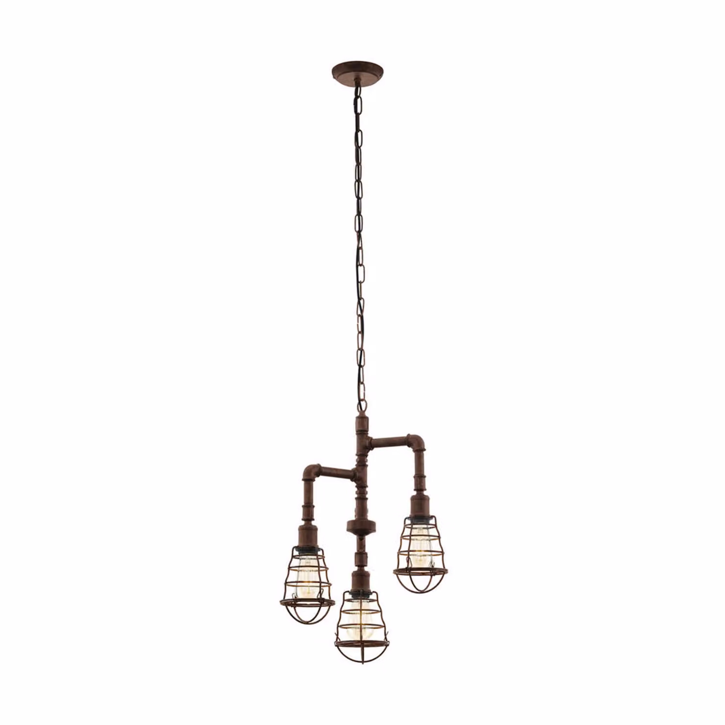 EGLO lampada a sospensione PORT SETON 3x60 W marrone antico 49808