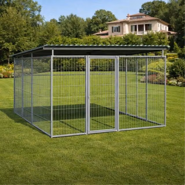Recinzione da esterno SIDERBOX in acciaio zincato a caldo colore argento, L: 300 cm, P: 300 cm, H: 180 cm
