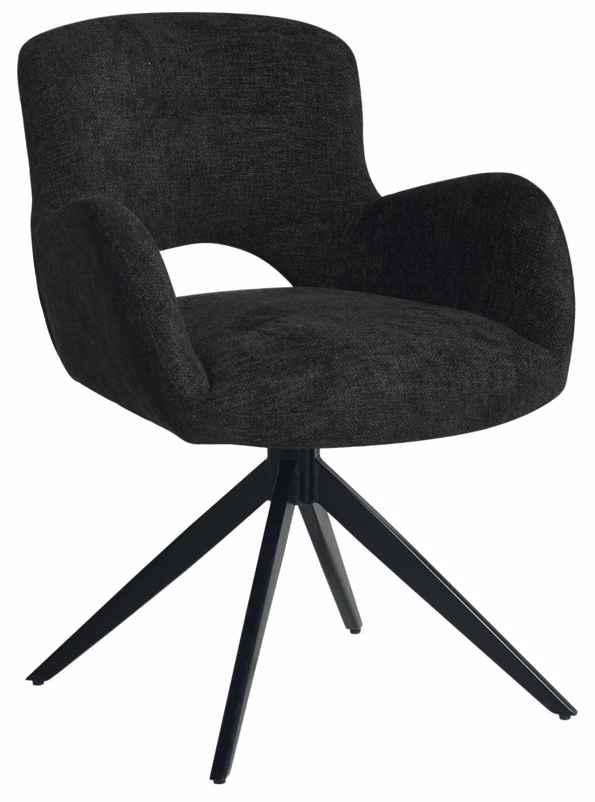 HowHomely Sedia THEO in tessuto nero - Design moderno, stabile, gambe in metallo, confortevole - con funzione di ritorno automatico