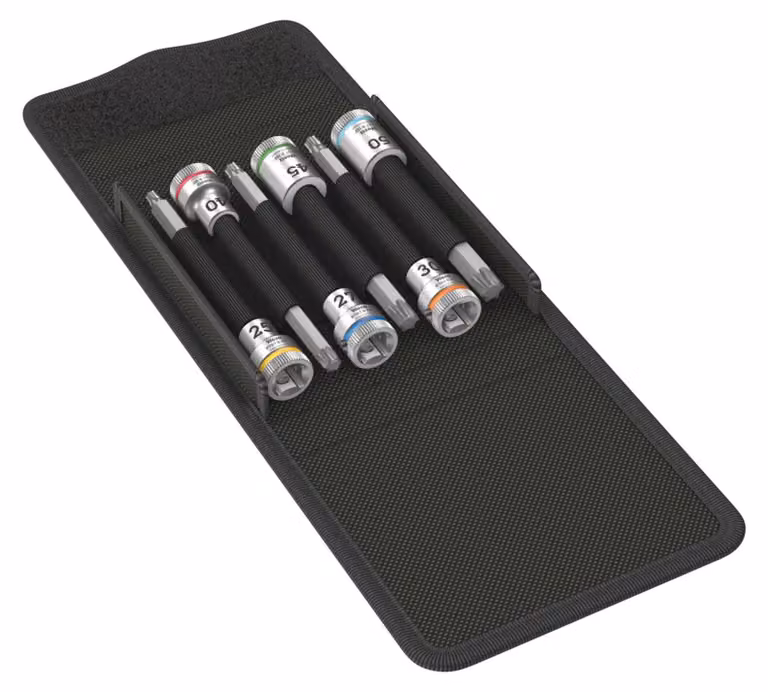 Set di inserti per cacciavite con funzione di bloccaggio 3/8" T25-50, versione lunga, 6 pezzi, Wera | 4013288195074