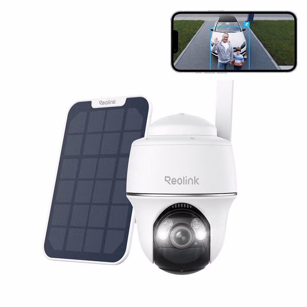 Telecamera di sorveglianza Reolink 2K+ 5MP 4G LTE a batteria/pannello solare, visione notturna a colori, protezione a 360°, rilevamento intelligente, scheda SIM 4G, scheda SD da 32 GB