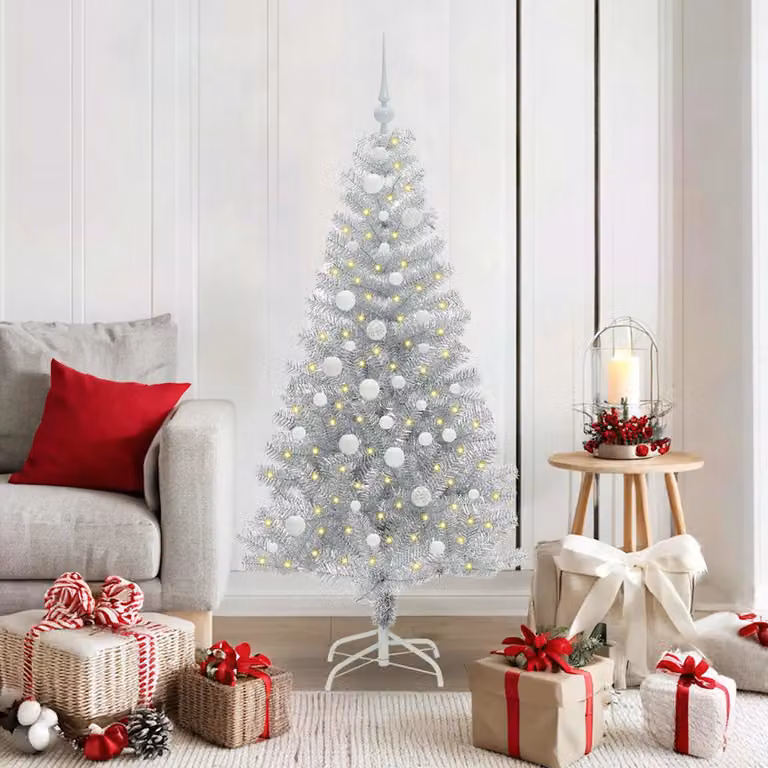 vidaXL Albero di Natale Argento 150 cm PET