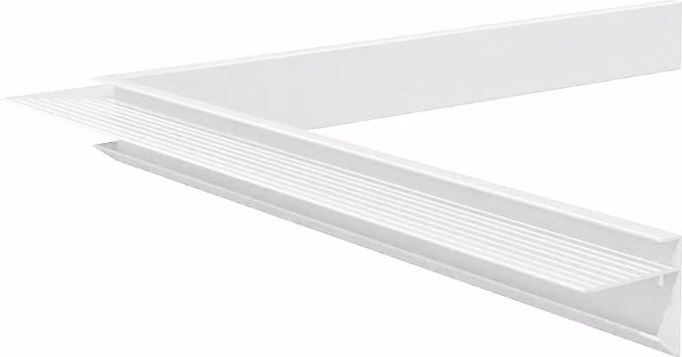 Profili bordo tetto in alluminio bianco angolo interno 4,5 x 4,5 x 40 cm - al pezzo
