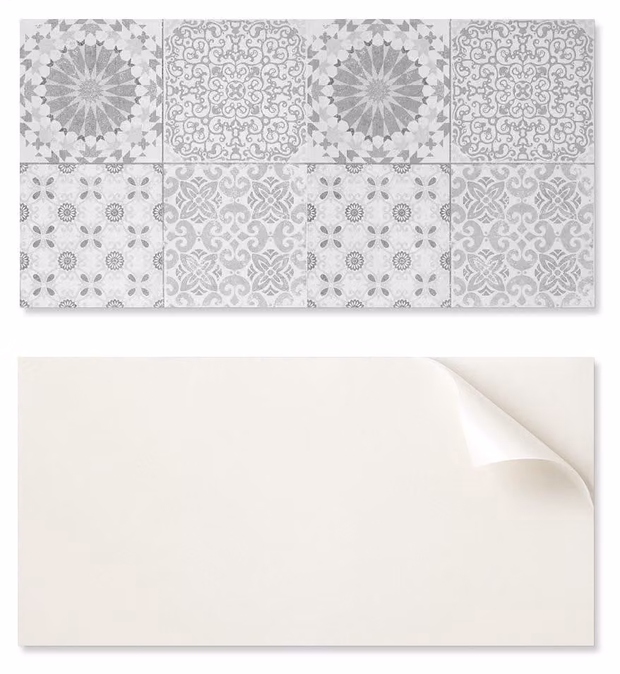 Pannello in vinile autoadesivo - Decorazione stampata, dimensioni 120 x 60 cm, motivi geometrici e floreali