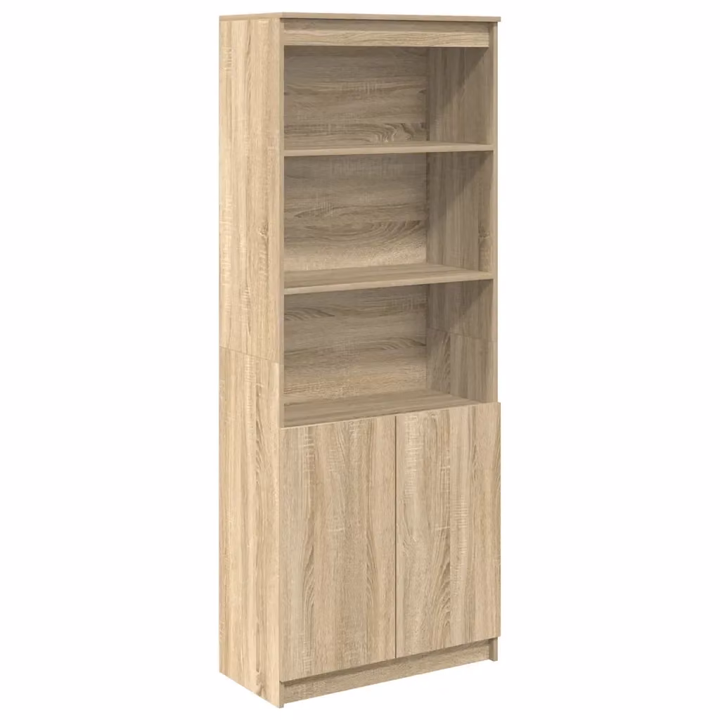 Mobiletto sospeso moderno vidaXL in legno marrone con ante a battente e ripiani interni L 70 x P 20 x H 35 cm – 2