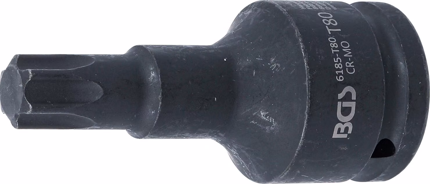Inserto Kraft-Bit | Lunghezza 100 mm | Attacco a quadrato interno 20 mm (3/4") | Profilo a T (per Torx) T80