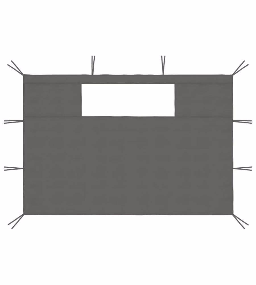 Pareti con Finestre per Gazebo 2 pz Antracite
