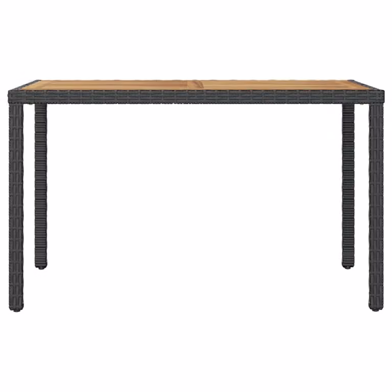 Tavolo da Giardino Nero e Marrone 123x60x74 cm Acacia Massello