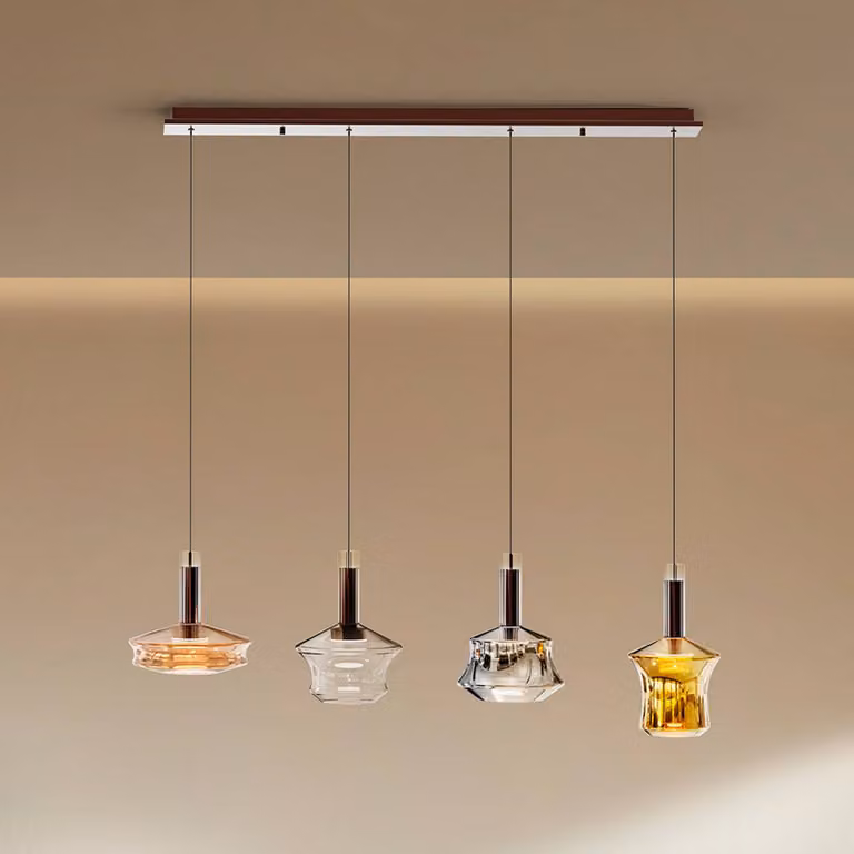 Schuller Valencia Lampada a sospensione in vetro Scarlett, dimmerabile, Multicolore, Soggiorno / Sala da pranzo, Vetro, Lampada a sospensione