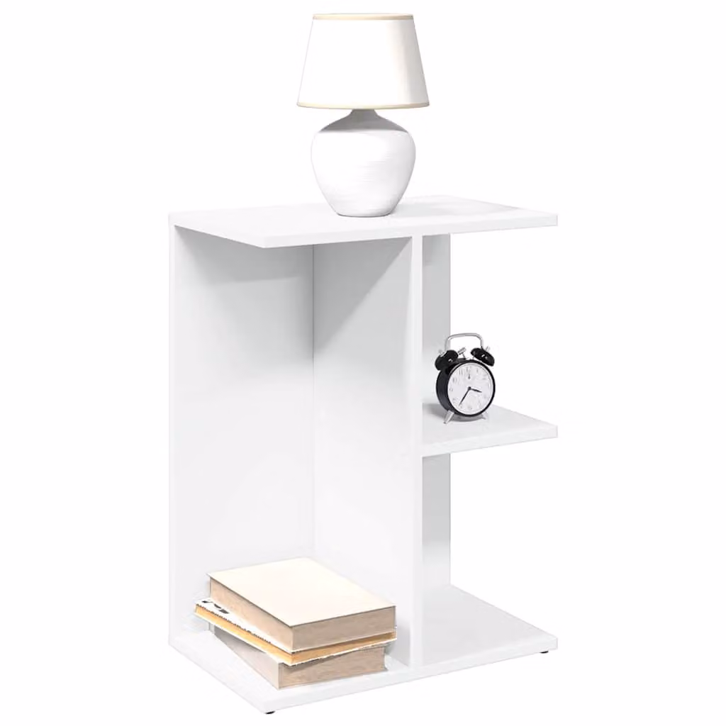 Comodino moderno sospeso vidaXL in MDF bianco L: 46,5 cm, P: 29 cm, H: 61 cm