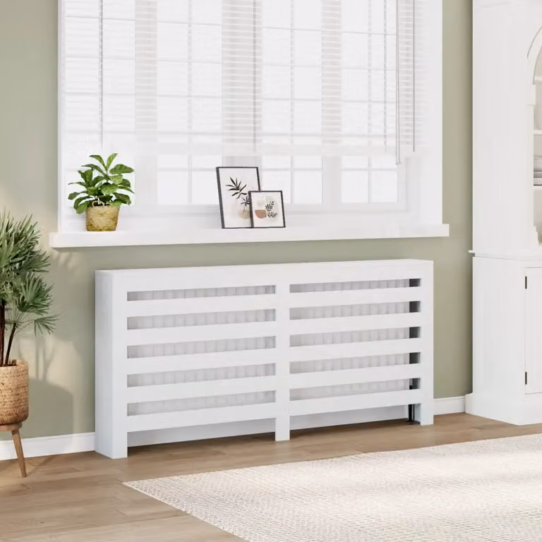 Copertura Termosifone vidaXL in Legno Multistrato Bianca L: 175 cm, P: 20 cm, H: 82 cm