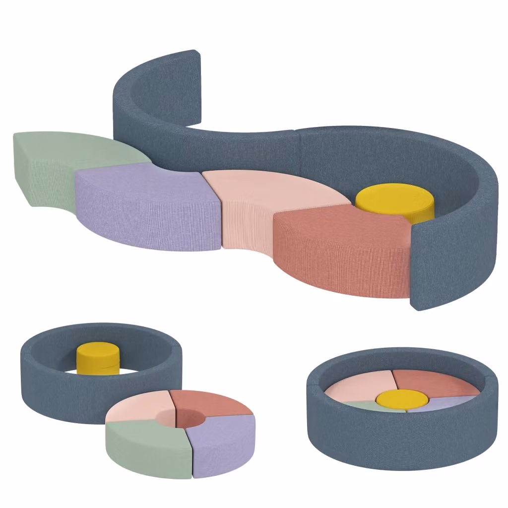 Set di 7 blocchi morbidi XYLO in schiuma lavabile multicolore per il gioco creativo e l'incastro – 2