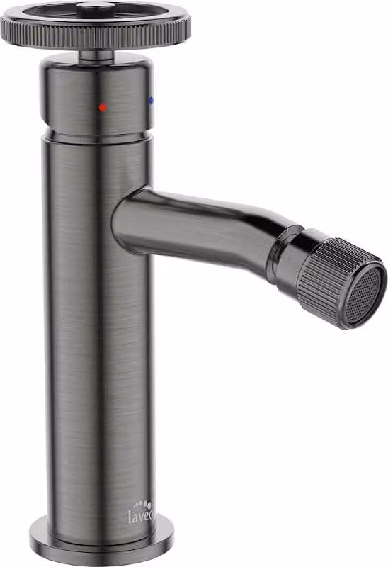 Miscelatore a colonna per bidet, MURO graphite, monocomando, chiusura a scatto, eco, 178 mm, LAVEO BAU_932D