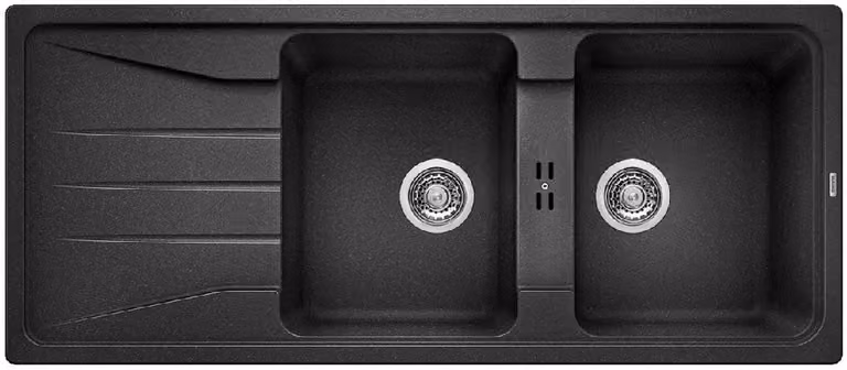 Lavello Blanco Sona 8, in Silgranit, dimensioni 1160x500 mm, colore nero, codice prodotto 525979