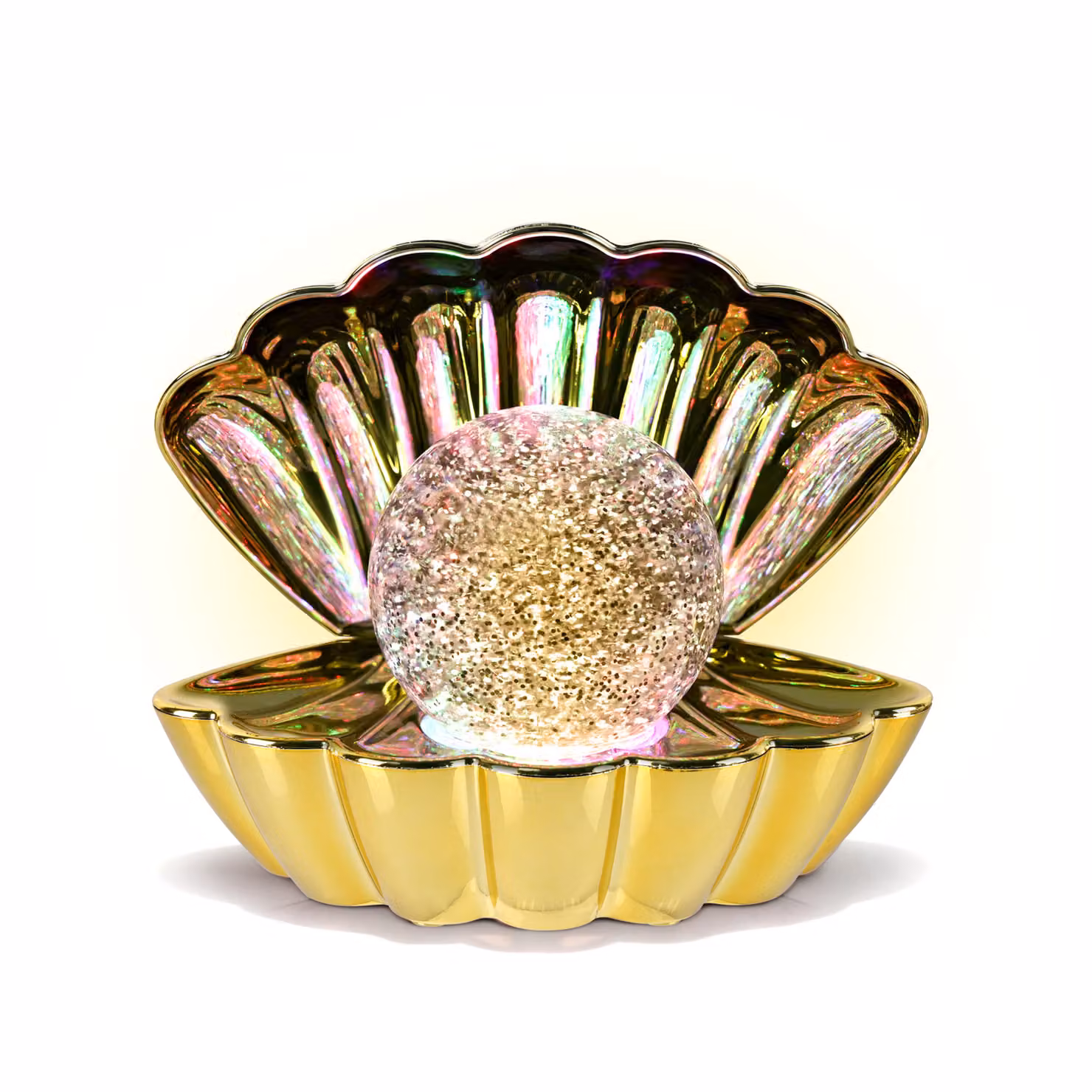 Lampada da tavolo KASANOVA a forma di conchiglia con LED glitter gold e finiture in vetro – 2