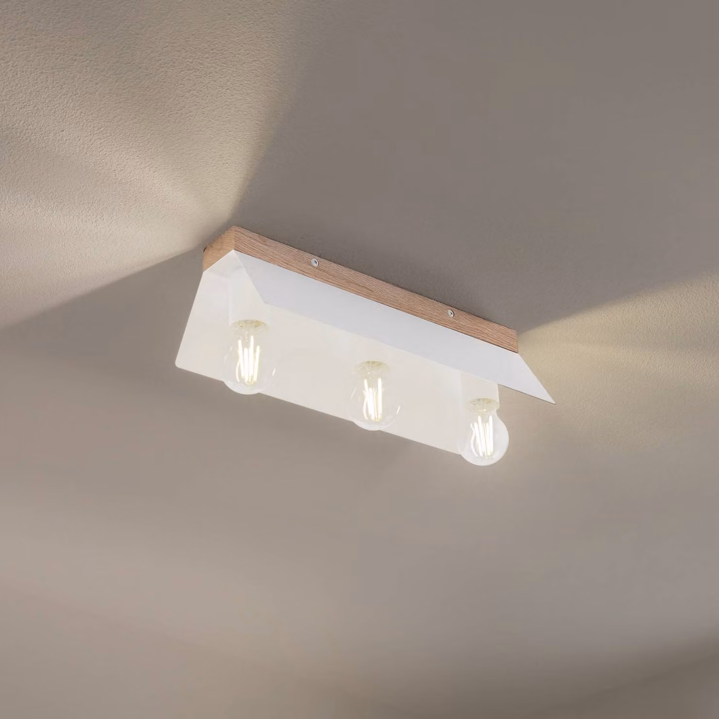 Plafoniera soffitto Esme Lamkur, dimmerabile, Bianco / Opale, Soggiorno / Sala da pranzo, Metallo, Moderno, Plafoniera