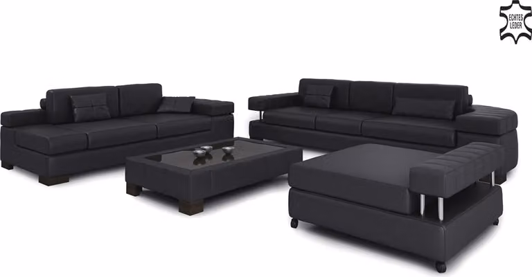 Sofagarnitur Ecksofa Design Sofa Couch Wohnlandschaft 3+2+1 Multifunktion Mersbu