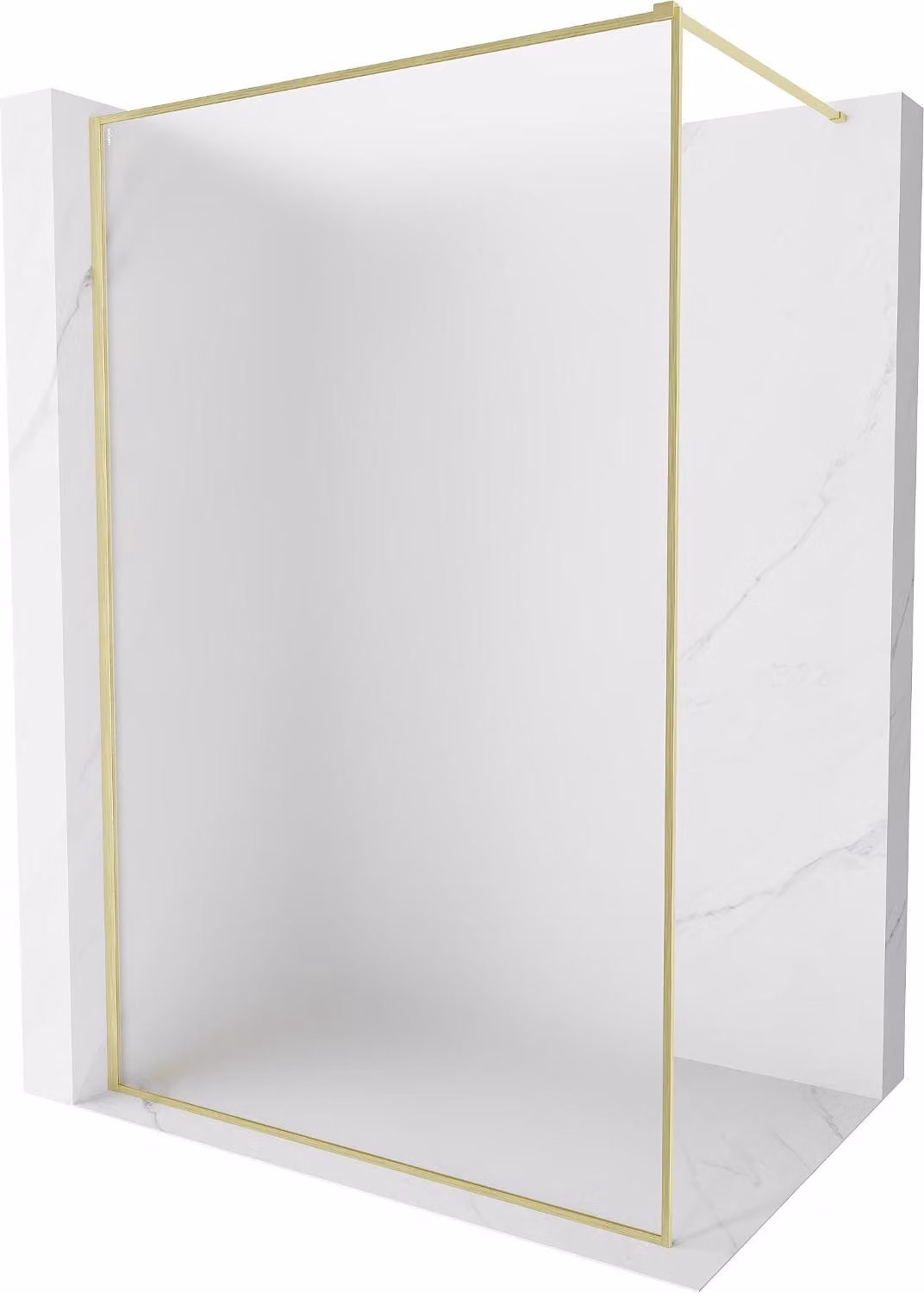 Mexen Kioto-F pannello doccia walk-in con telaio 140 x 202 cm, ghiaccio 8 mm, oro spazzolato - 800-140-104-55-30