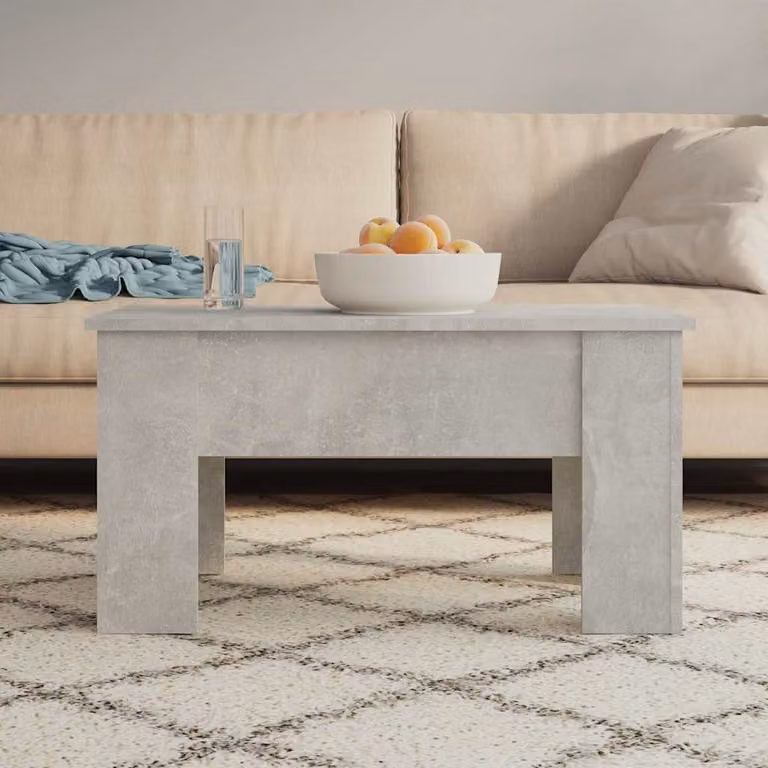 vidaXL Tavolino da Salotto Moderno Grigio con Meccanismo Sollevabile in Legno Composito L: 79 cm, P: 49 cm, H: 41 cm