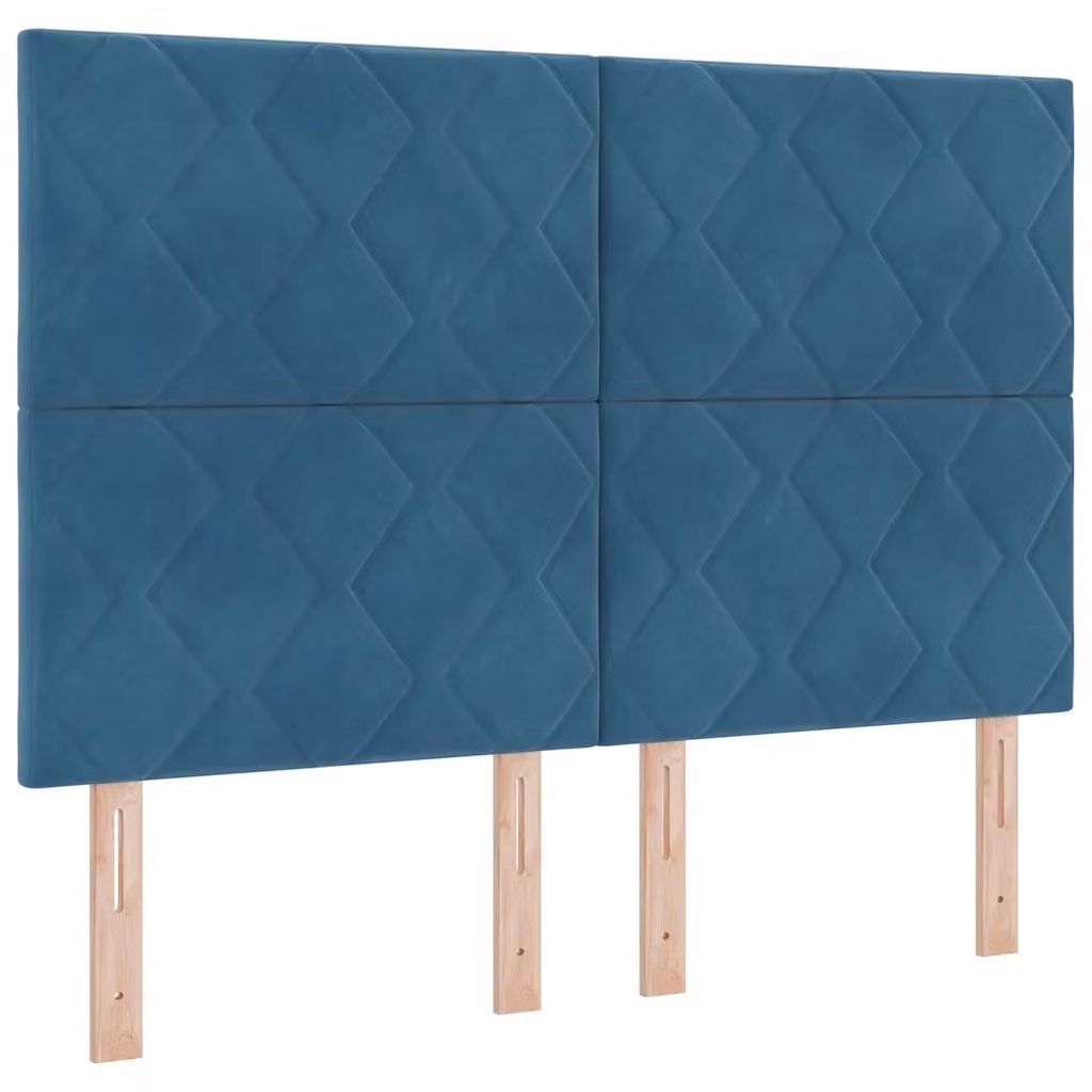 Letto moderno vidaXL in velluto blu con illuminazione LED sottostante L/P/H: 200 x 140 x 144 cm – 2