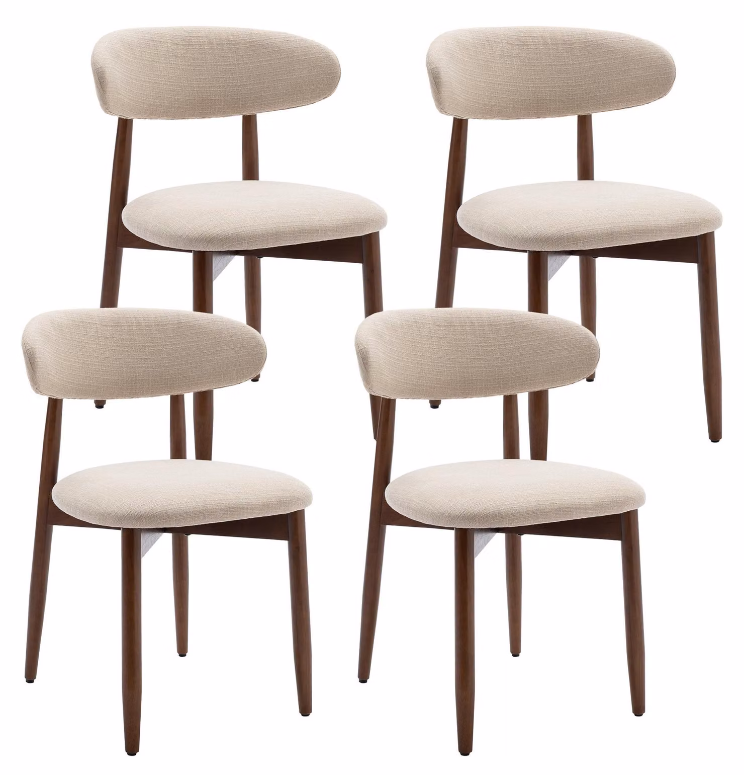 Set di 4 sedie da pranzo COLAMY, robuste ed eleganti, in stile minimalista scandinavo, ideali per la sala da pranzo e la cucina, beige