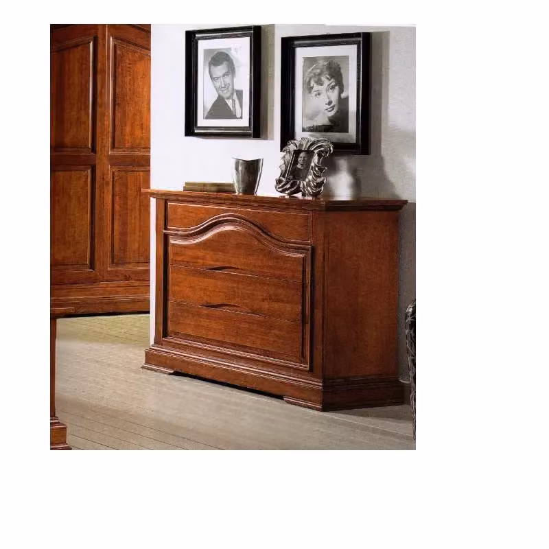Cassettiera classica con 4 cassetti in legno tinta noce Mobili 2G L: 125 cm, P: 52 cm, H: 99 cm – 3