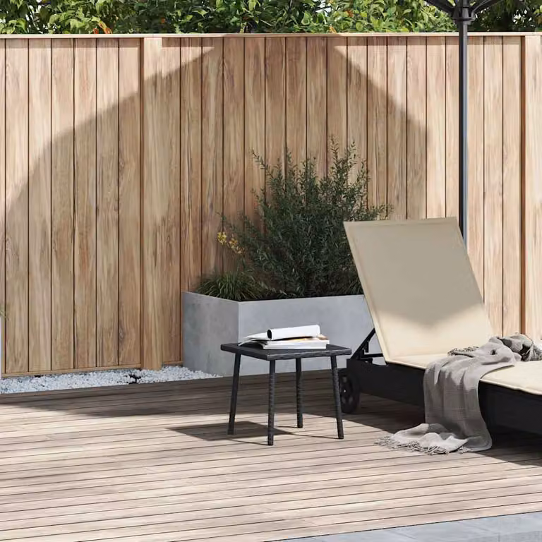 vidaXL Tavolino da Giardino Quadrato in Polyrattan Nero L/P/H: 40 x 40 x 37 cm