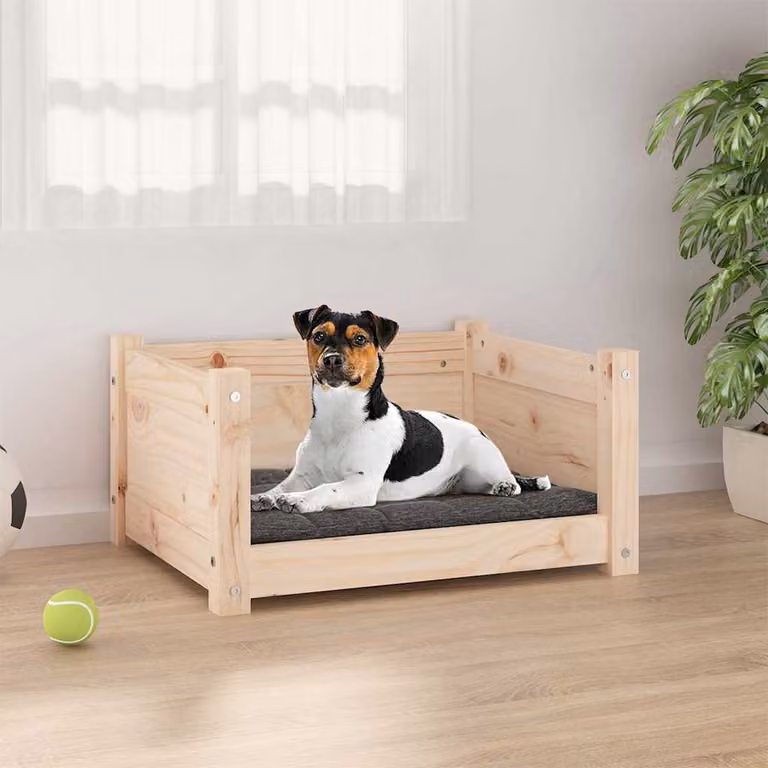 Letto per cani vidaXL in legno di pino massello, L 55,5 x P 45,5 x H 28 cm