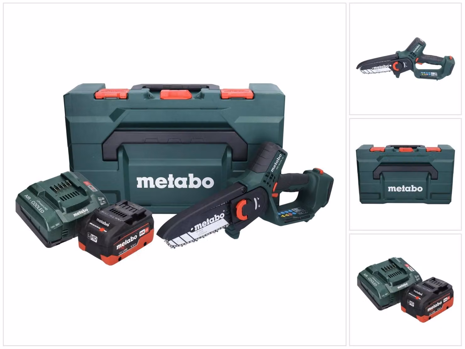 Metabo MS 18 LTX 15 sega da potatura a batteria 18 V 15 cm 5 m/s + 1x batteria ricaricabile 5,5 Ah + caricatore + metaBOX