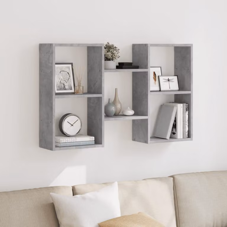 Scaffale a muro vidaXL moderno in MDF grigio cemento L: 96 cm, P: 18 cm, H: 60 cm