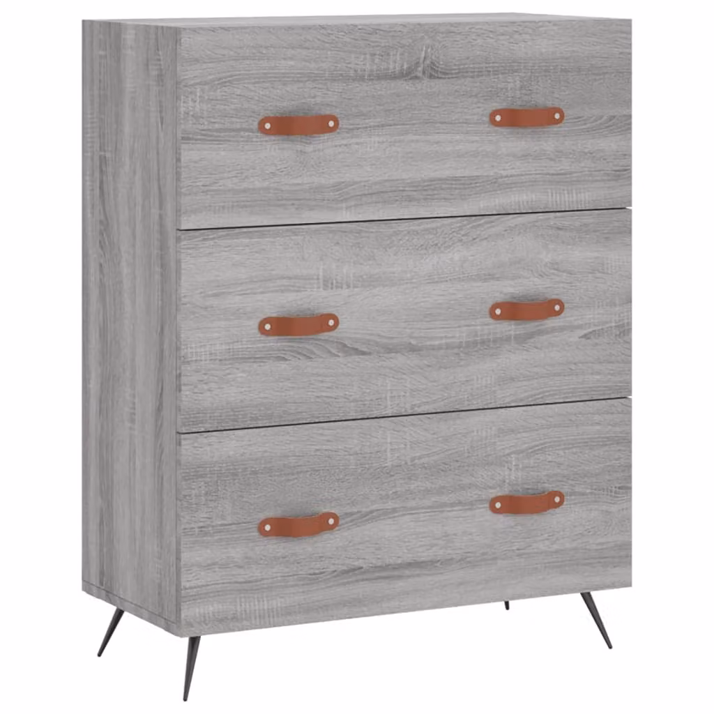 Cassettiera Grigio Sonoma 69,5x34x90 cm in Legno Multistrato