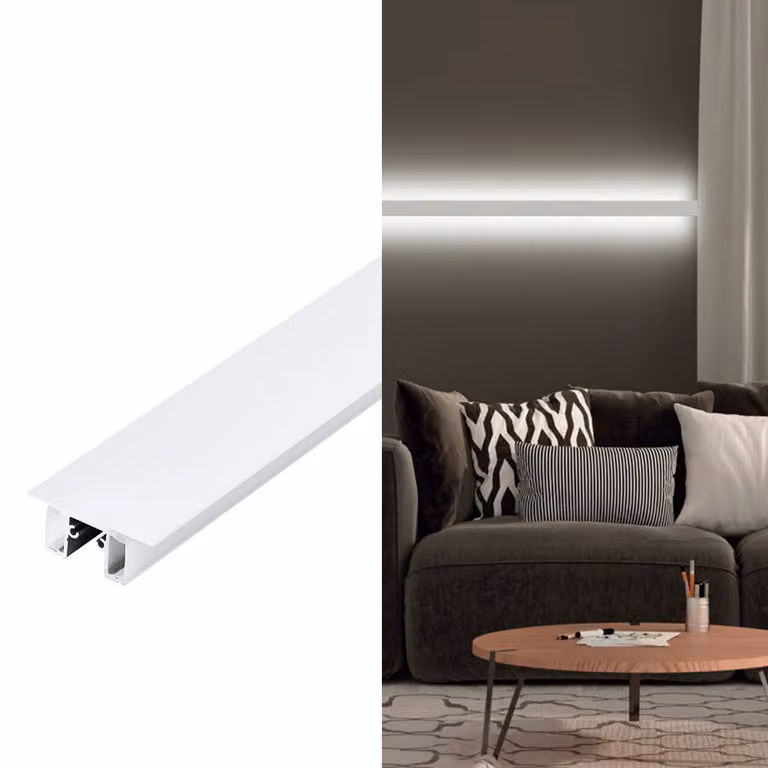 EGLO Surface Profile, profilo, soffitto/parete, alluminio, bianco, alluminio, plastica, 1000 mm, 18 mm