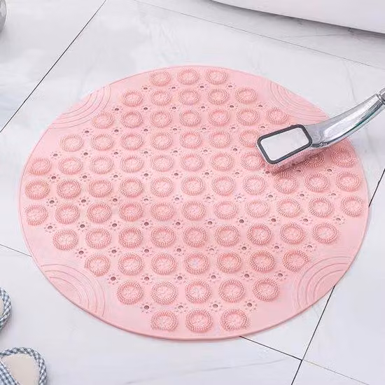 Tappetino da doccia in PVC con drenaggio, 55 x 55 cm, rosa, antiscivolo