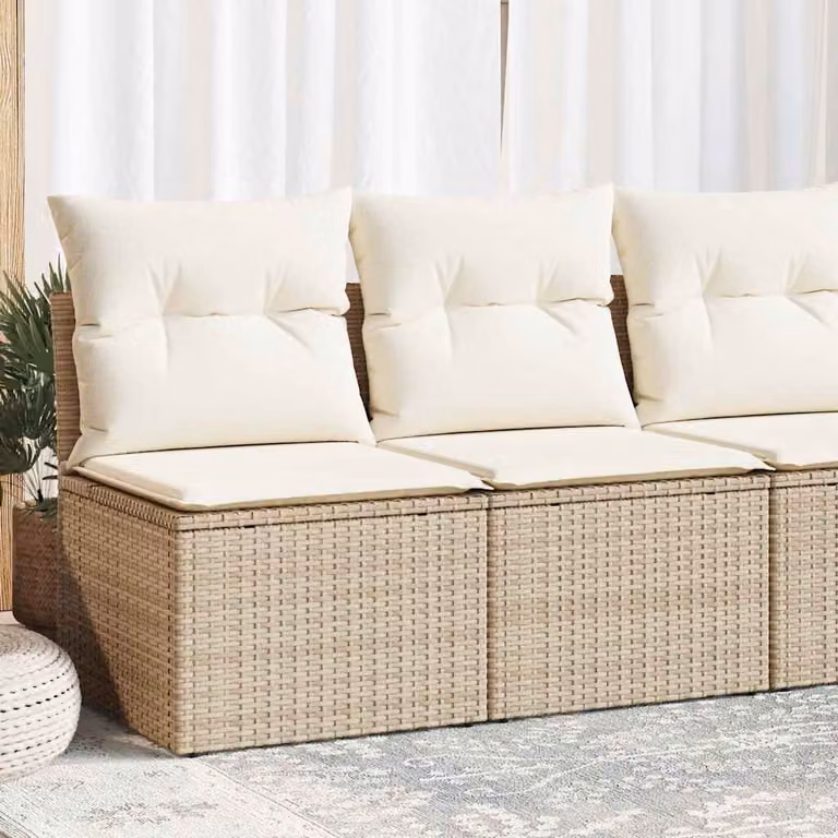 Maison Exclusive - Set Divano da Giardino 2 pz con Cuscini Beige Polyrattan Acacia