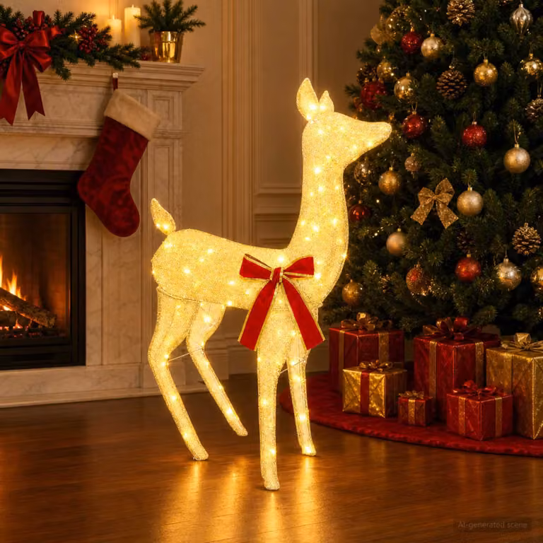 vidaXL Renna di Natale 3D LOVIISA 110 LED Bianco caldo