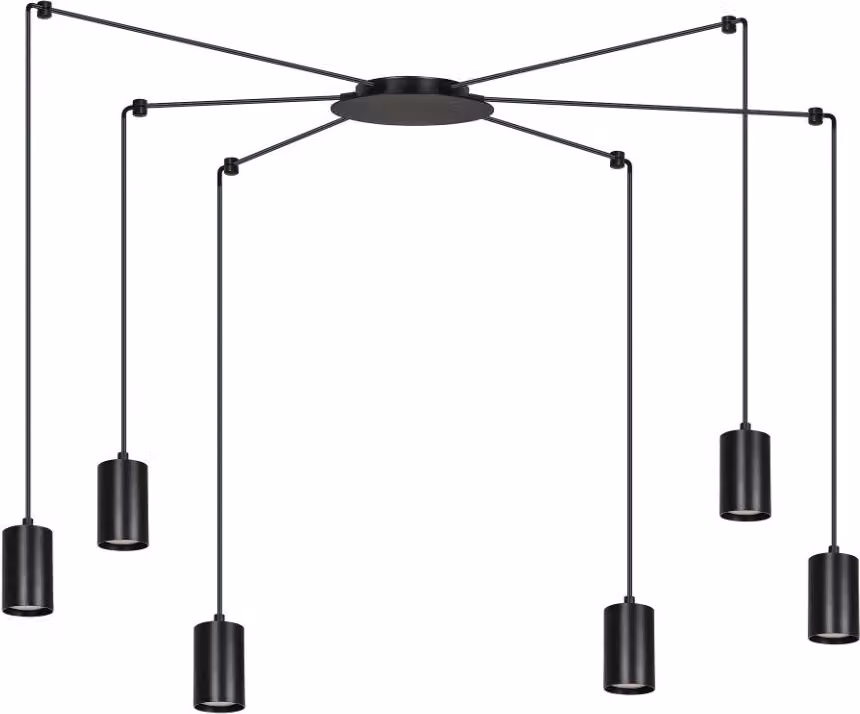Lampadario Emibig 6xGU10 30W TRAKER 6 BL/BLACK 524/6
